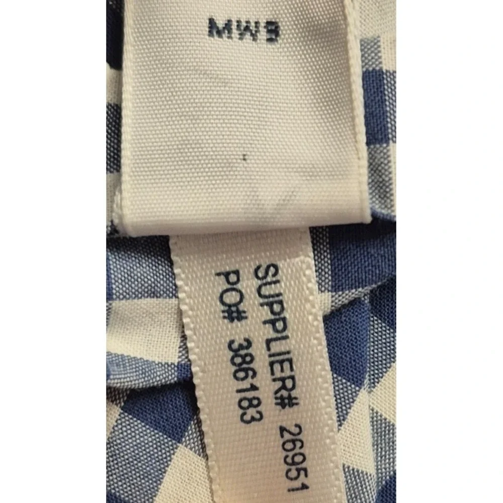 Ralph Lauren Men's‎ blue/white checker shirt Medium Button up Cotton yellow logo
